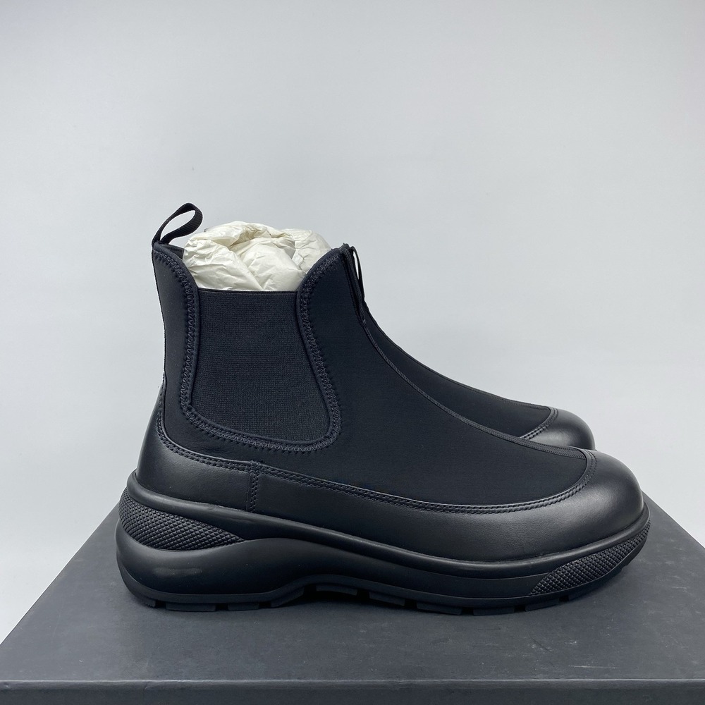 Theory Project Black Neoprene/Leather Chelsea Ankle Boots Womens EU 40 US 9.5-10